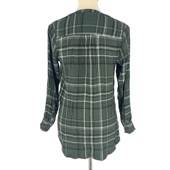 Universal Thread Green Plaid V-Neck Pullover Blouse Women's Size XS NWT - Picture 2 of 6